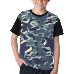 CAMOUFLAGE BLUE WASHED-OUT II Kids' All Over Print T-shirt (Model T65)