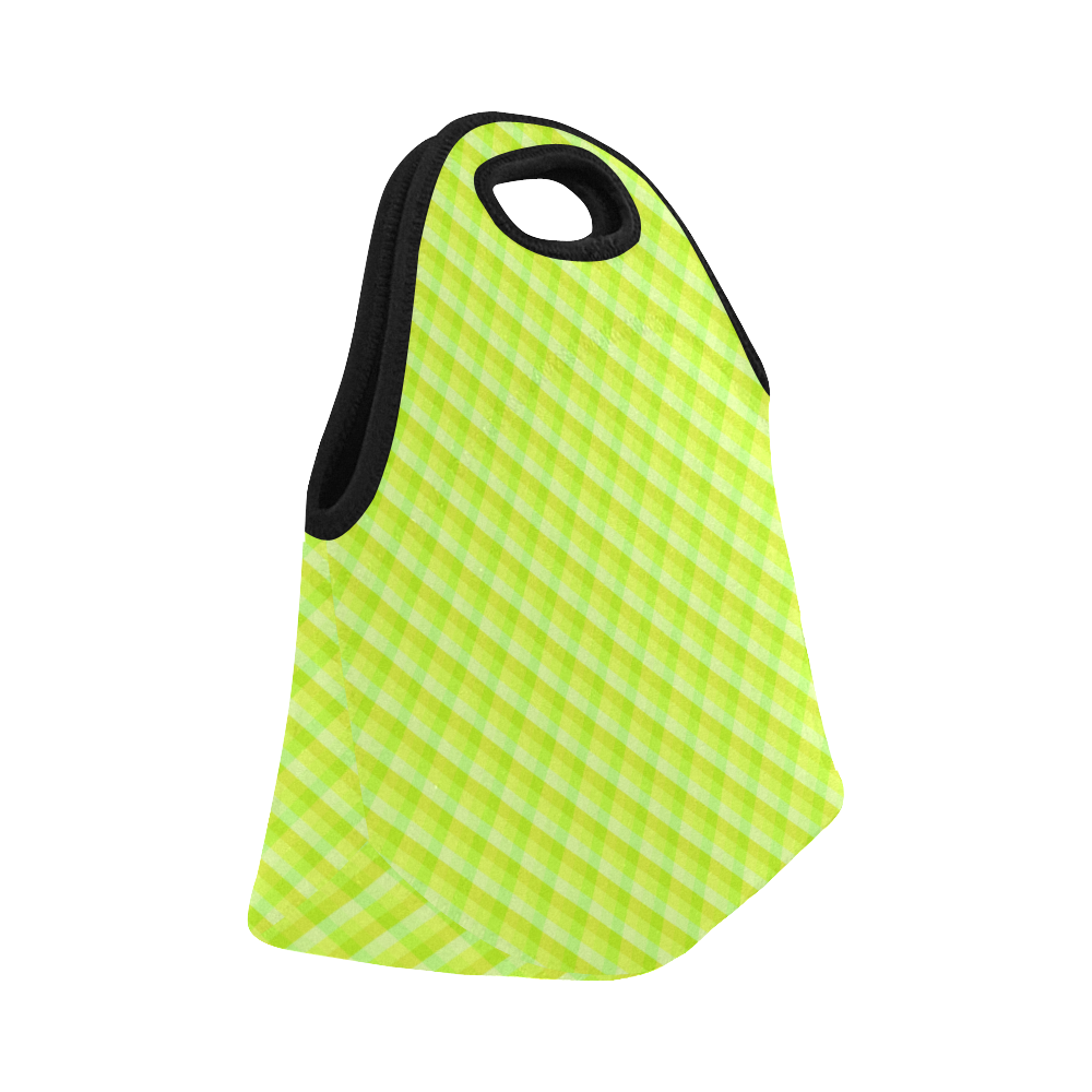 Yellow and green plaid pattern Neoprene Lunch Bag/Small (Model 1669)