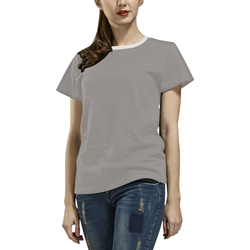 Ash All Over Print T-shirt for Women/Large Size (USA Size) (Model T40)