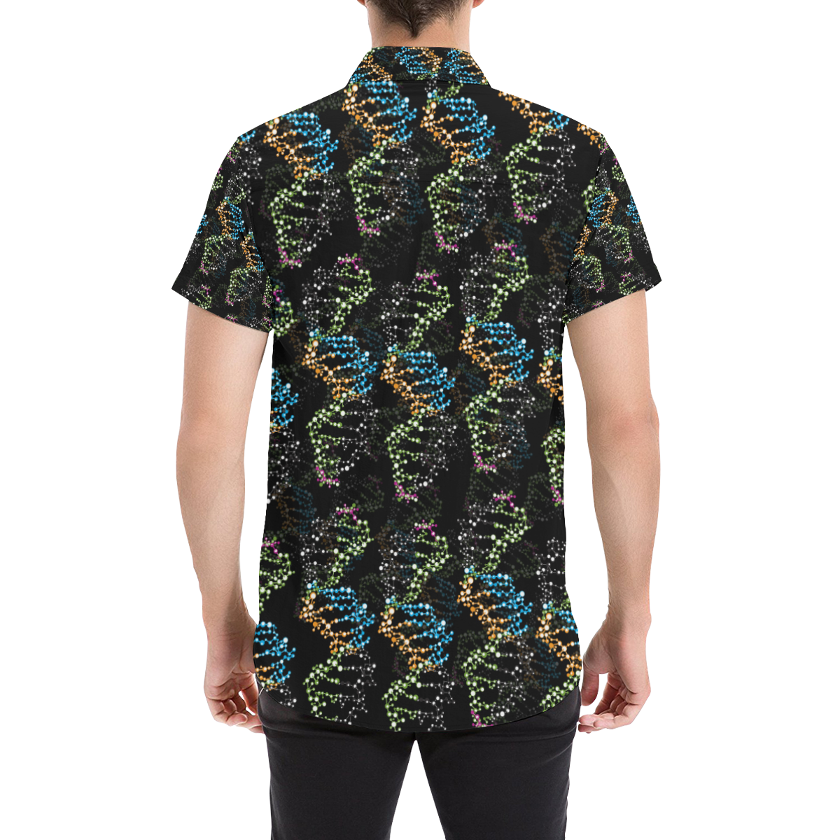 DNA pattern - Biology - Scientist Men's All Over Print Short Sleeve Shirt (Model T53)
