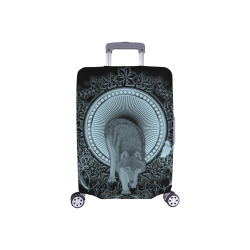 Wolf in black and blue Luggage Cover/Small 18"-21"
