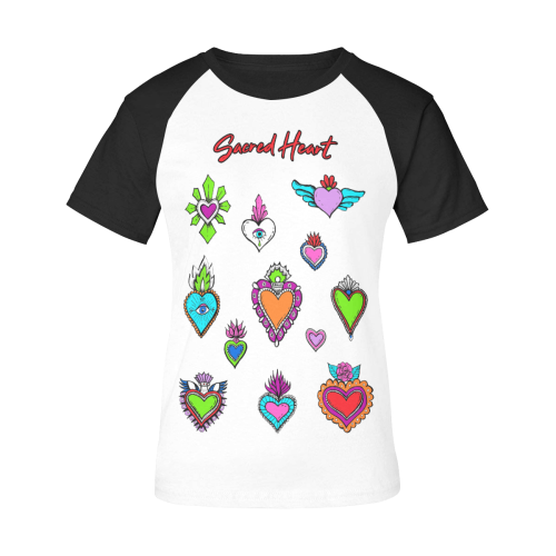 SACRED HEART - EX VOTO - Rainbow Women's Raglan T-Shirt/Front Printing (Model T62)
