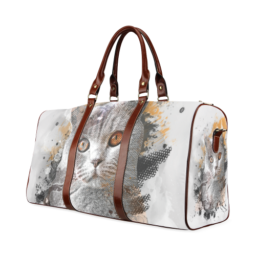 cat kitty art #cat #kitty Waterproof Travel Bag/Small (Model 1639)