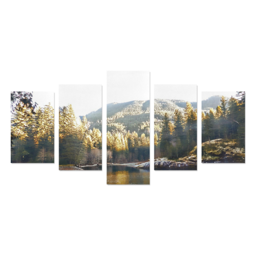 mountain river and frost Canvas Print Sets C (No Frame)