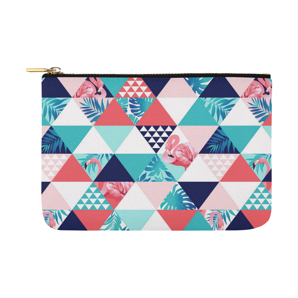 Flamingo Triangle Pattern Carry-All Pouch 12.5''x8.5''