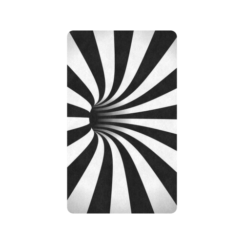 Optical Illusion Black Hole Stripes (Black/White) Doormat 30"x18" (Black Base)