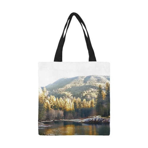 mountain river and frost All Over Print Canvas Tote Bag/Small (Model 1697)