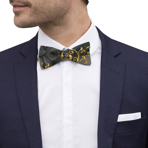Vintage design in grey and gold Custom Bow Tie