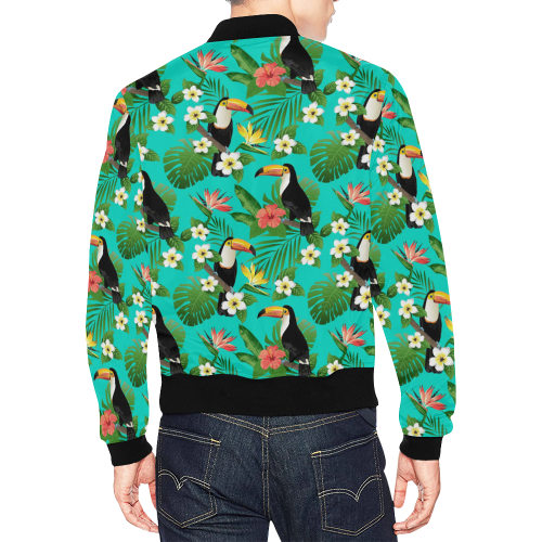 Tropical Summer Toucan Pattern All Over Print Bomber Jacket for Men (Model H19)