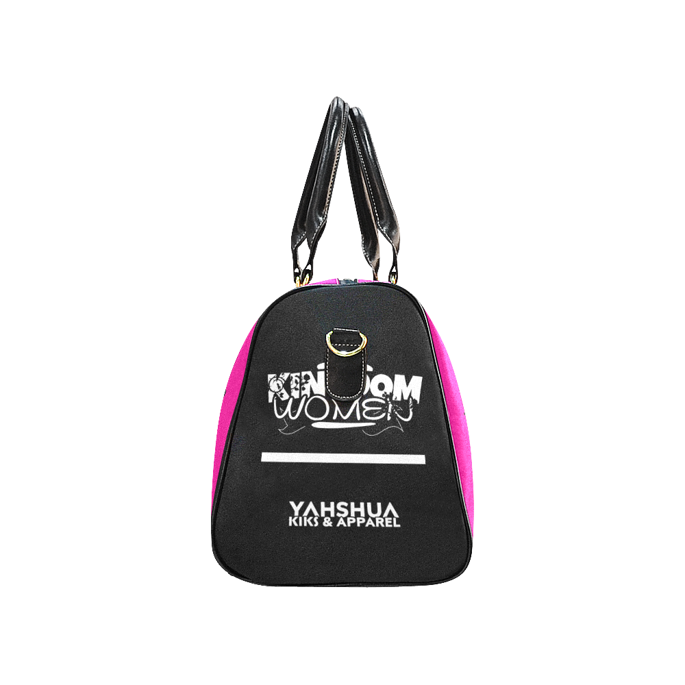 Neon Pink/Black New Waterproof Travel Bag/Large (Model 1639)