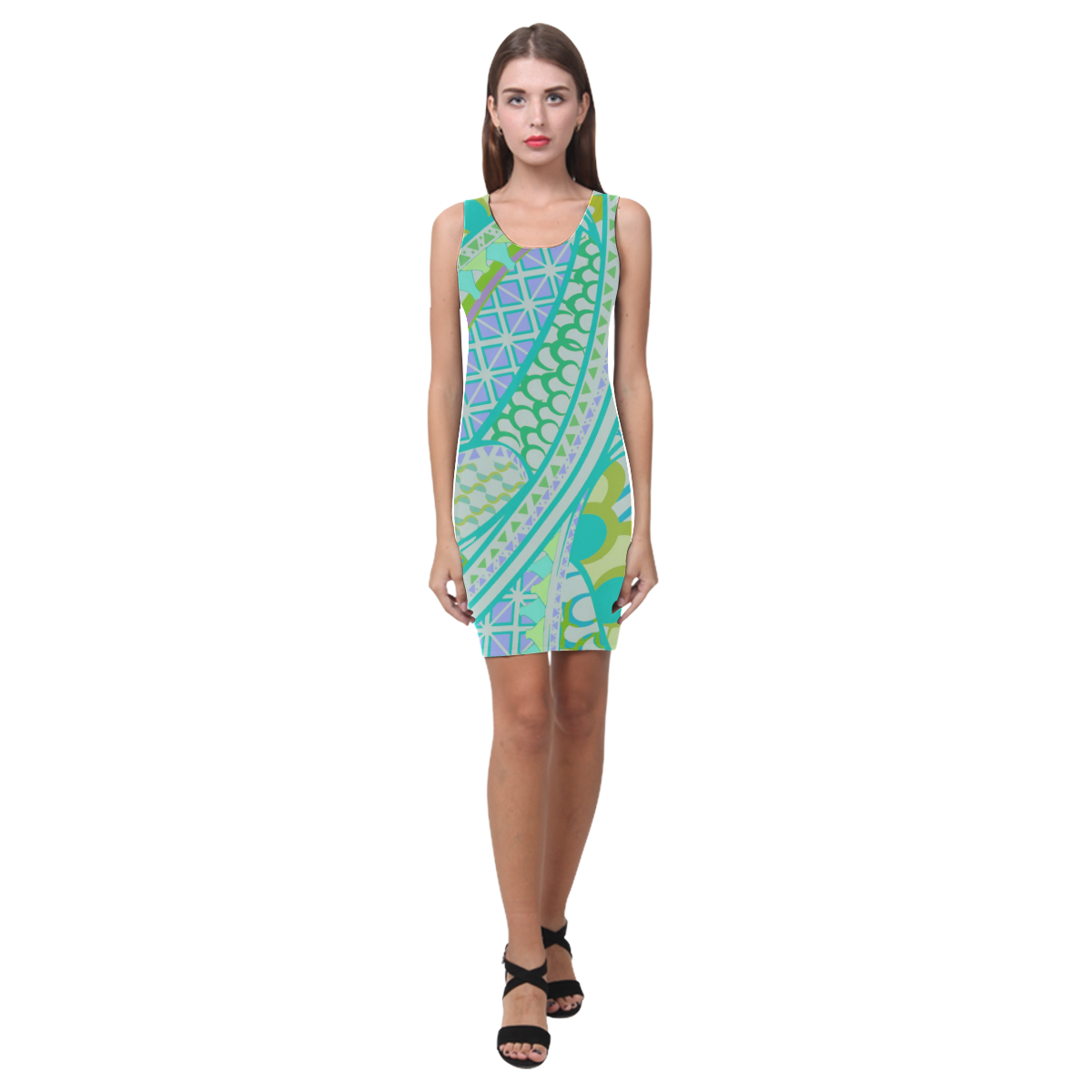 Retro Graphic TQ Medea Vest Dress (Model D06)