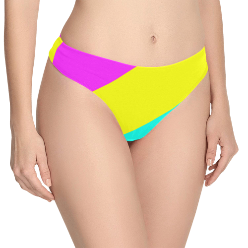 Bright Neon Colors Diagonal Women's All Over Print Thongs (Model L30)