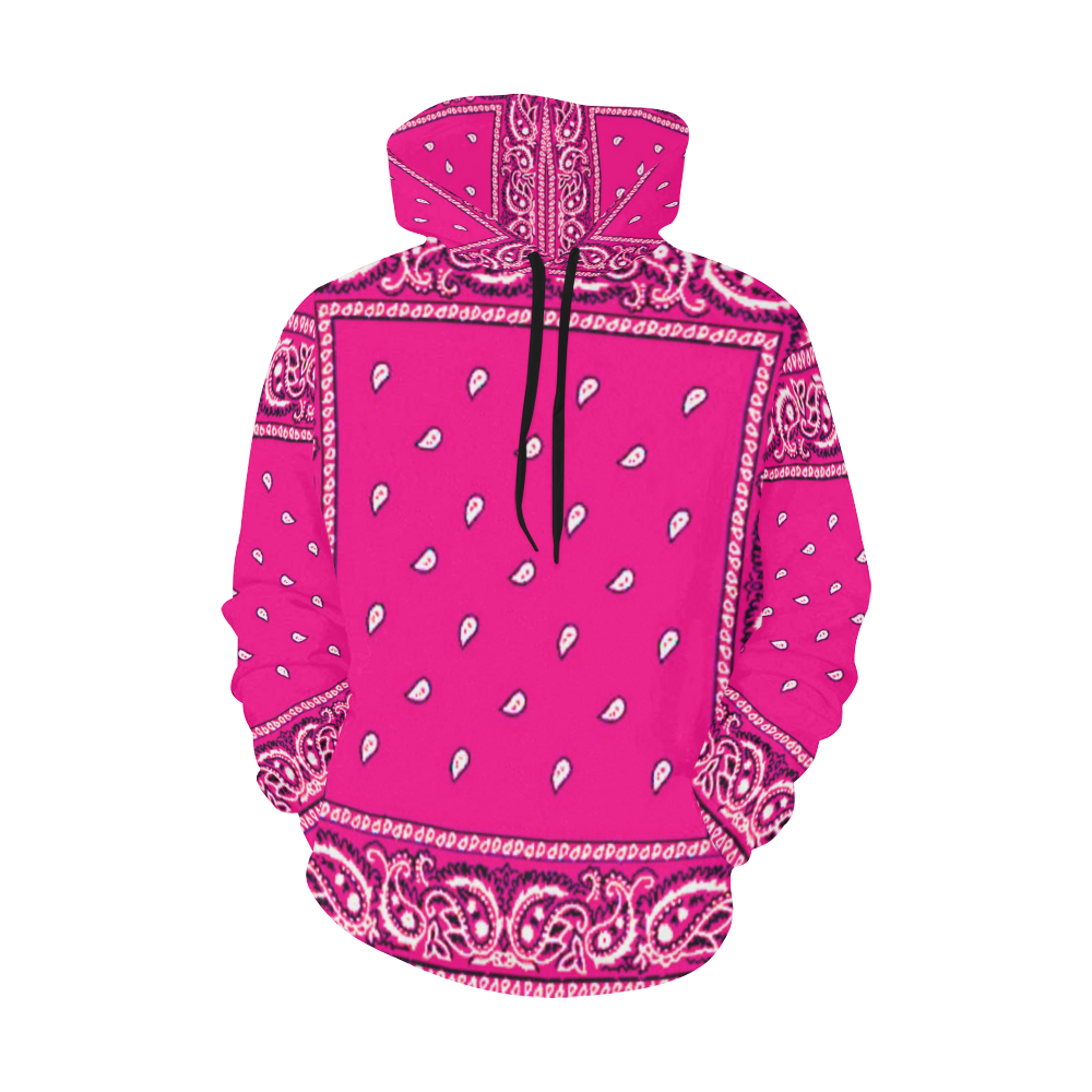 KERCHIEF PATTERN PINK All Over Print Hoodie for Women (USA Size) (Model H13)