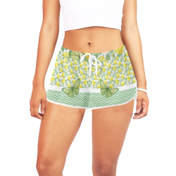 Butterfly And Lemons Women's All Over Print Relaxed Shorts (Model L19)