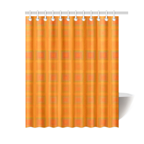 Orange multiple squares Shower Curtain 60"x72"