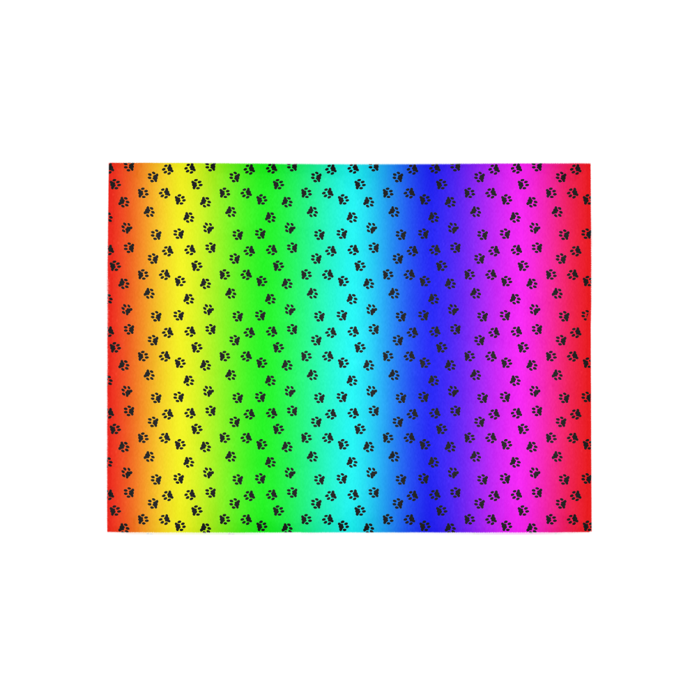 rainbow with black paws Area Rug 5'3''x4'