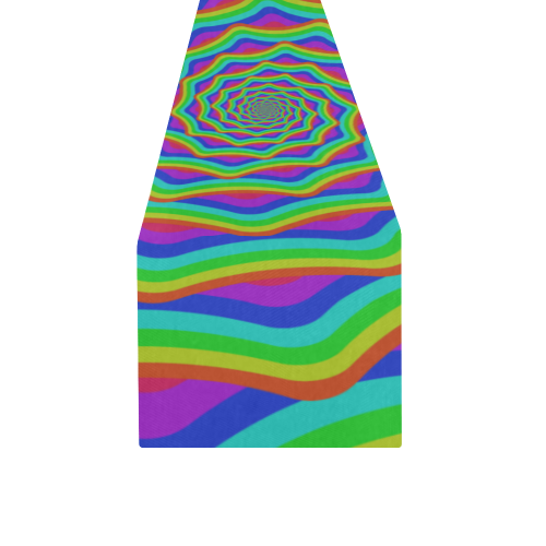 Spiral rainbow Table Runner 14x72 inch