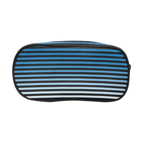Stripes Fade Blue, Black Pencil Pouch/Large (Model 1680)