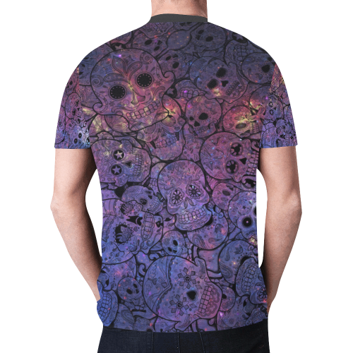 Cosmic Sugar Skulls New All Over Print T-shirt for Men/Large Size (Model T45)