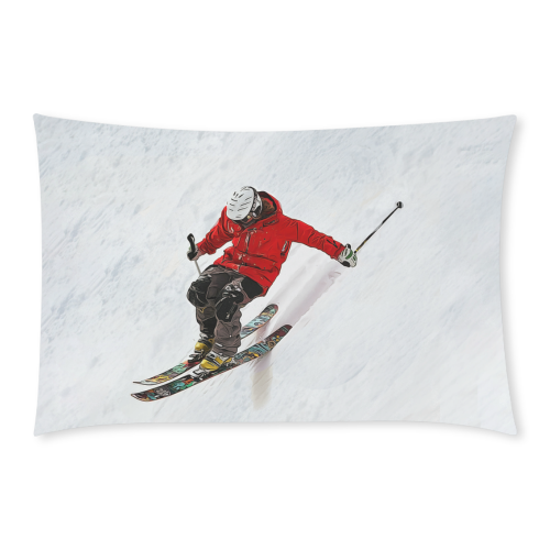 Daring Skier Flying Down a Steep Slope 3-Piece Bedding Set