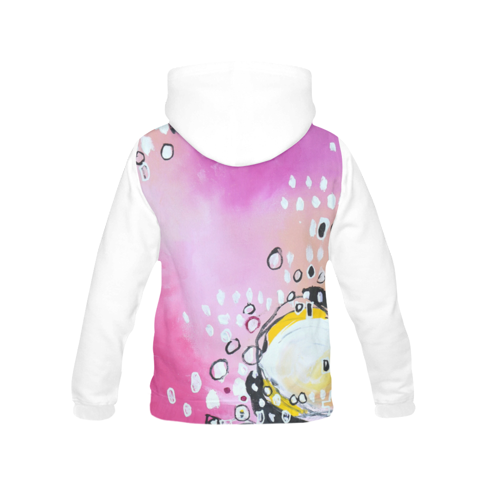 hoodie with white trims All Over Print Hoodie for Women (USA Size) (Model H13)