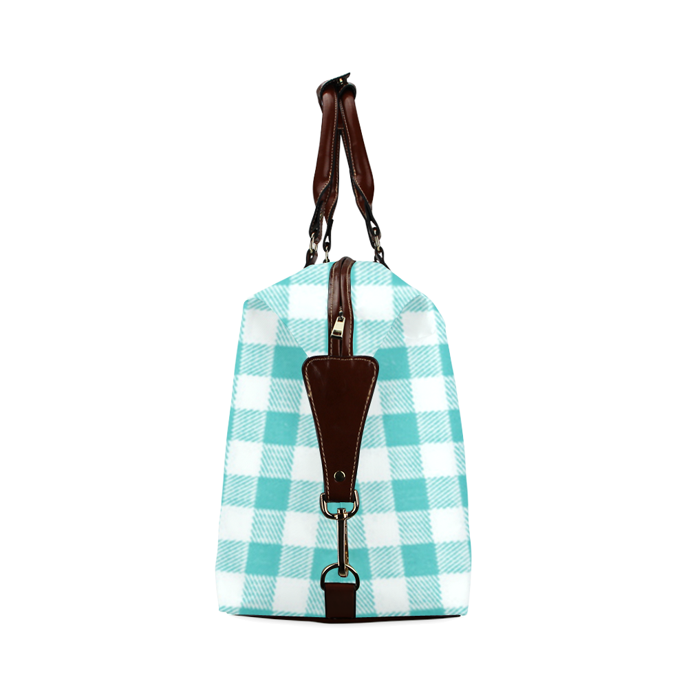 Teal Picnic Plaid Classic Travel Bag (Model 1643) Remake