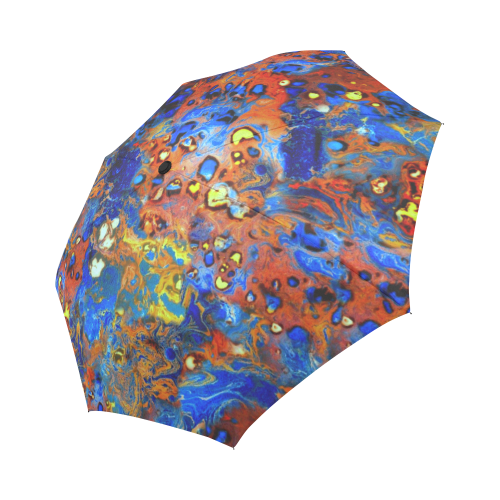 marbling 7 blue Auto-Foldable Umbrella (Model U04)