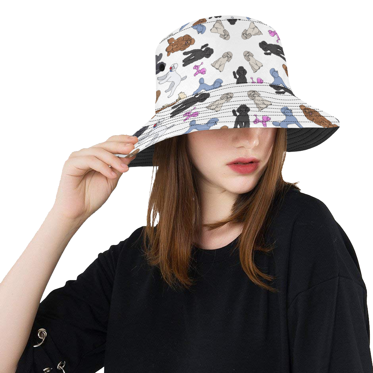 poodleS ~ White All Over Print Bucket Hat