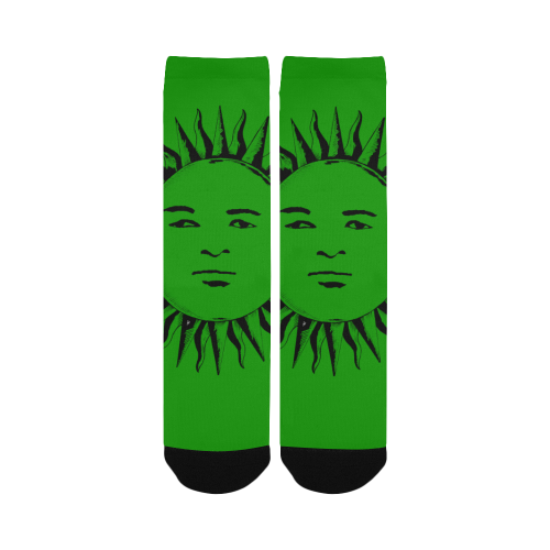 GOD Women Socks Green & Black Women's Custom Socks