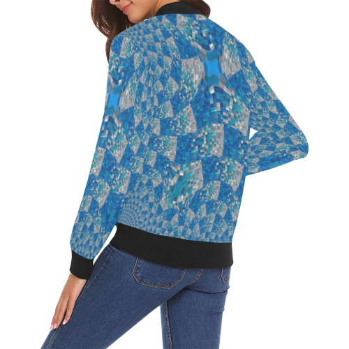 fractal diamonds All Over Print Bomber Jacket for Women (Model H19)