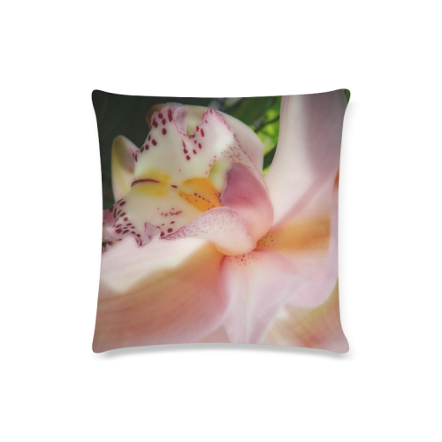 pink orchid Custom Zippered Pillow Case 16"x16"(Twin Sides)