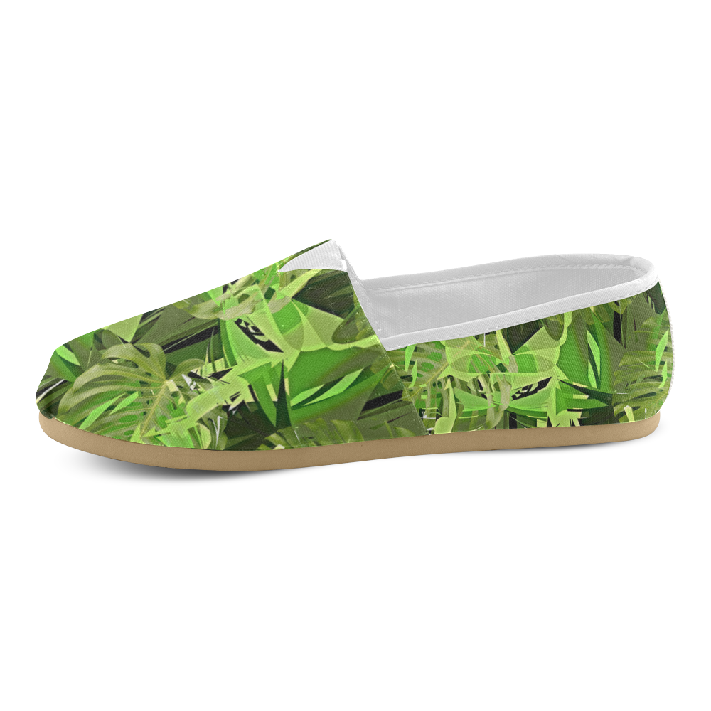 Tropical Jungle Leaves Camouflage Unisex Casual Shoes (Model 004)