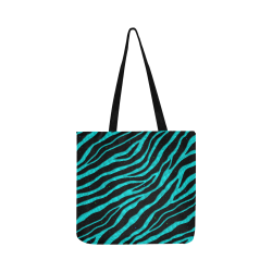 Ripped SpaceTime Stripes - Cyan Reusable Shopping Bag Model 1660 (Two sides)