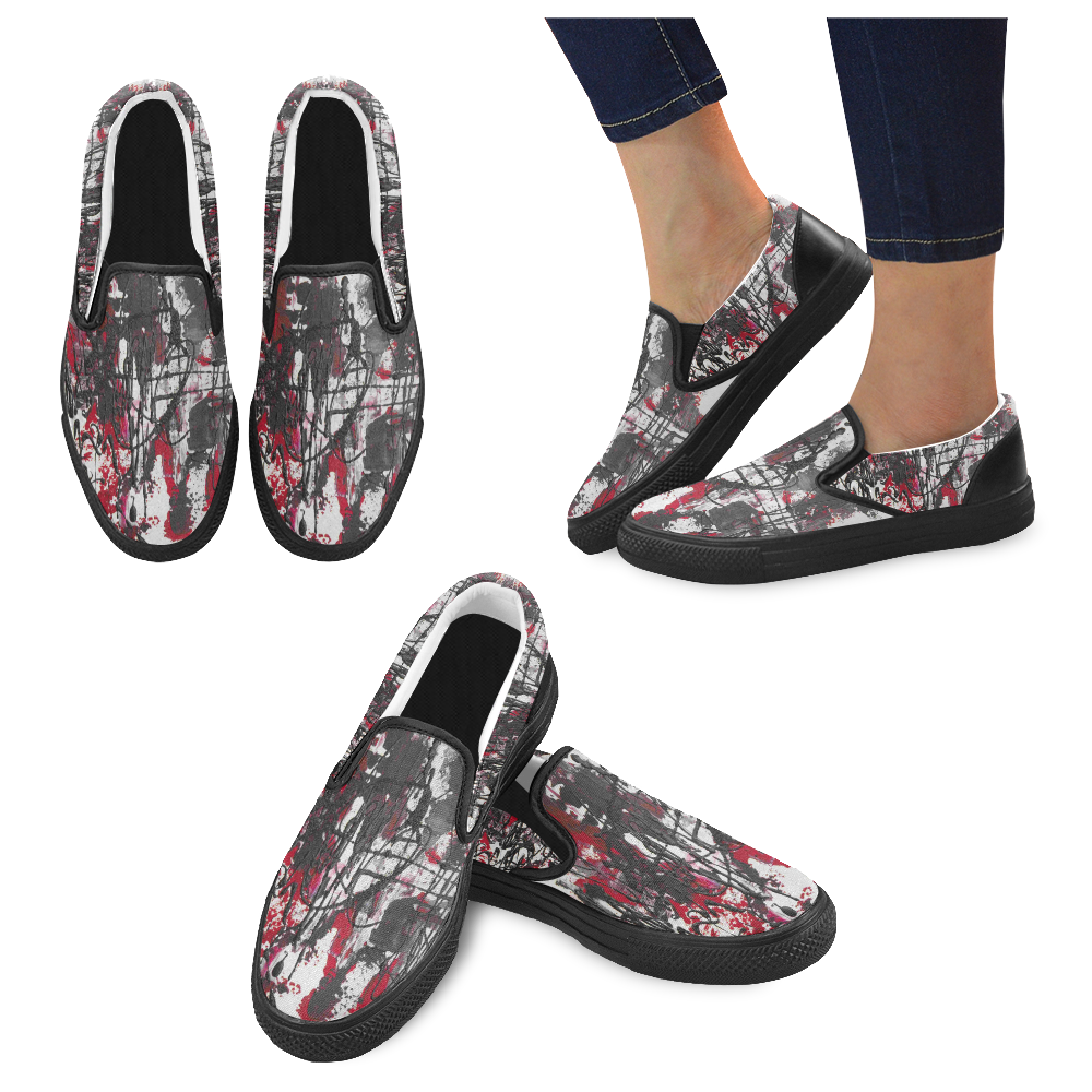 Twins I Women's Unusual Slip-on Canvas Shoes (Model 019)