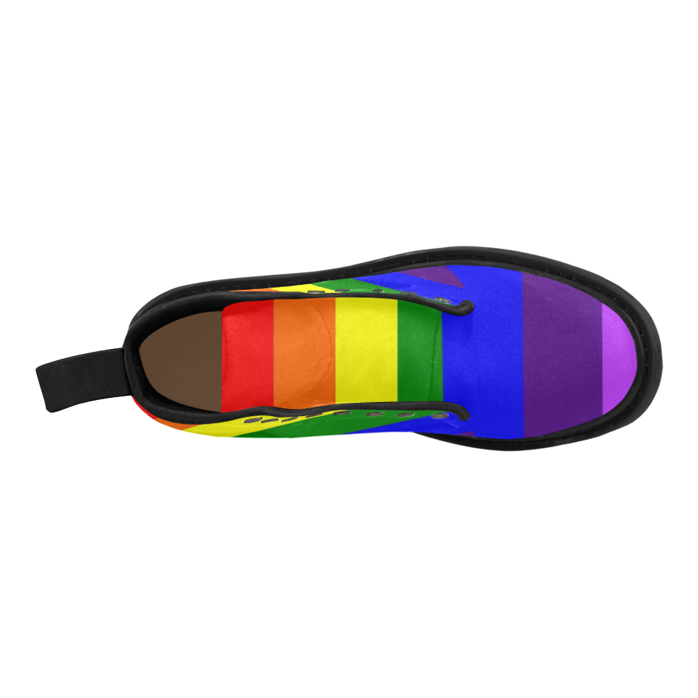 Rainbow Flag (Gay Pride - LGBTQIA+) Martin Boots for Men (Black) (Model 1203H)