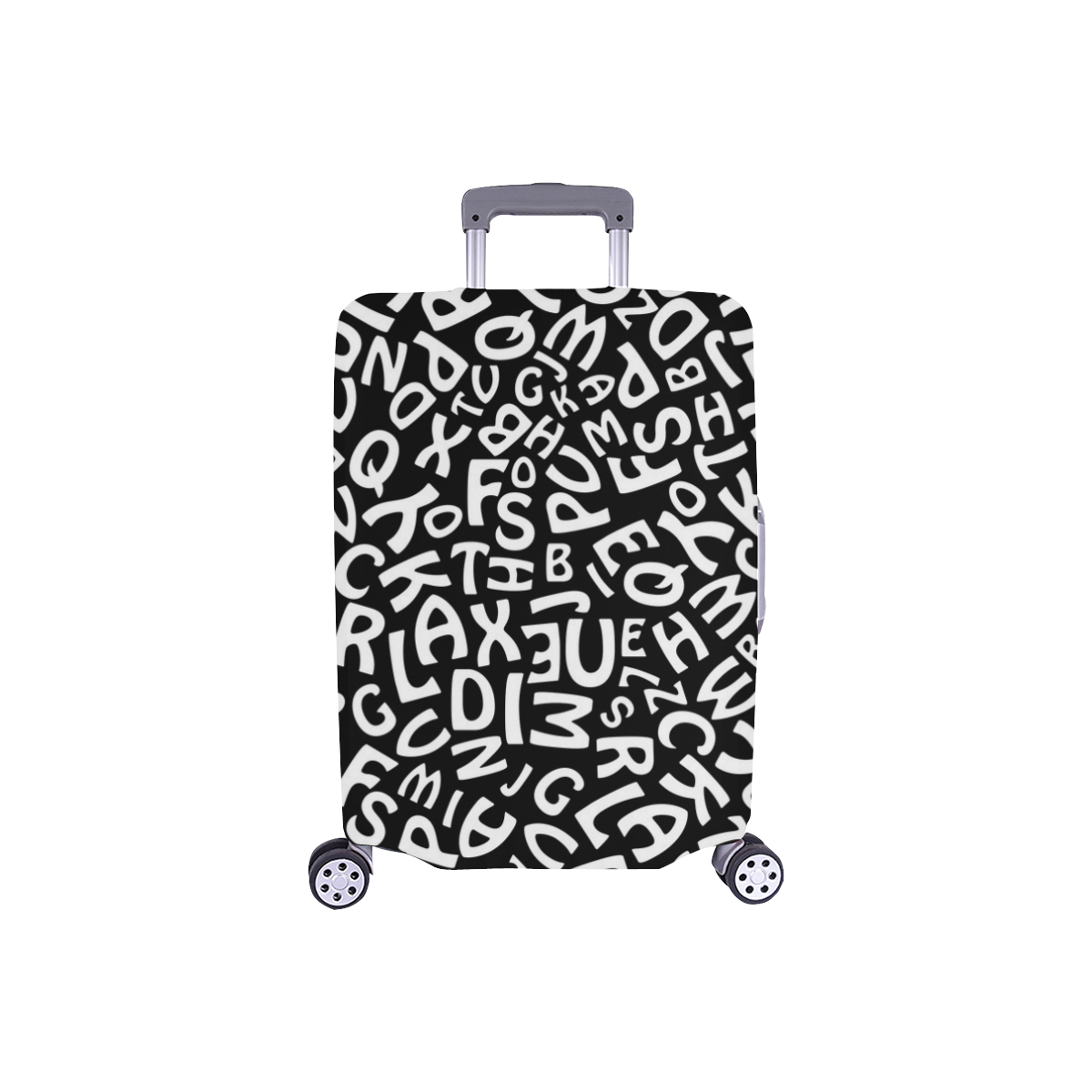 Alphabet Black and White Letters Luggage Cover/Small 18"-21"