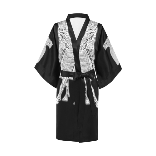 White Lamassu Kimono Robe