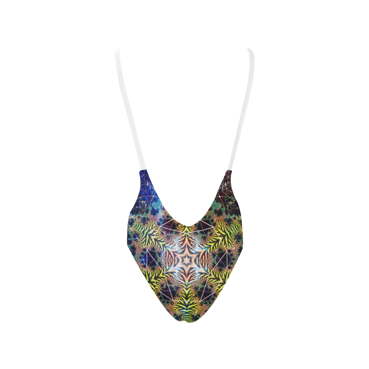 Fractals Sexy Low Back One-Piece Swimsuit (Model S09)
