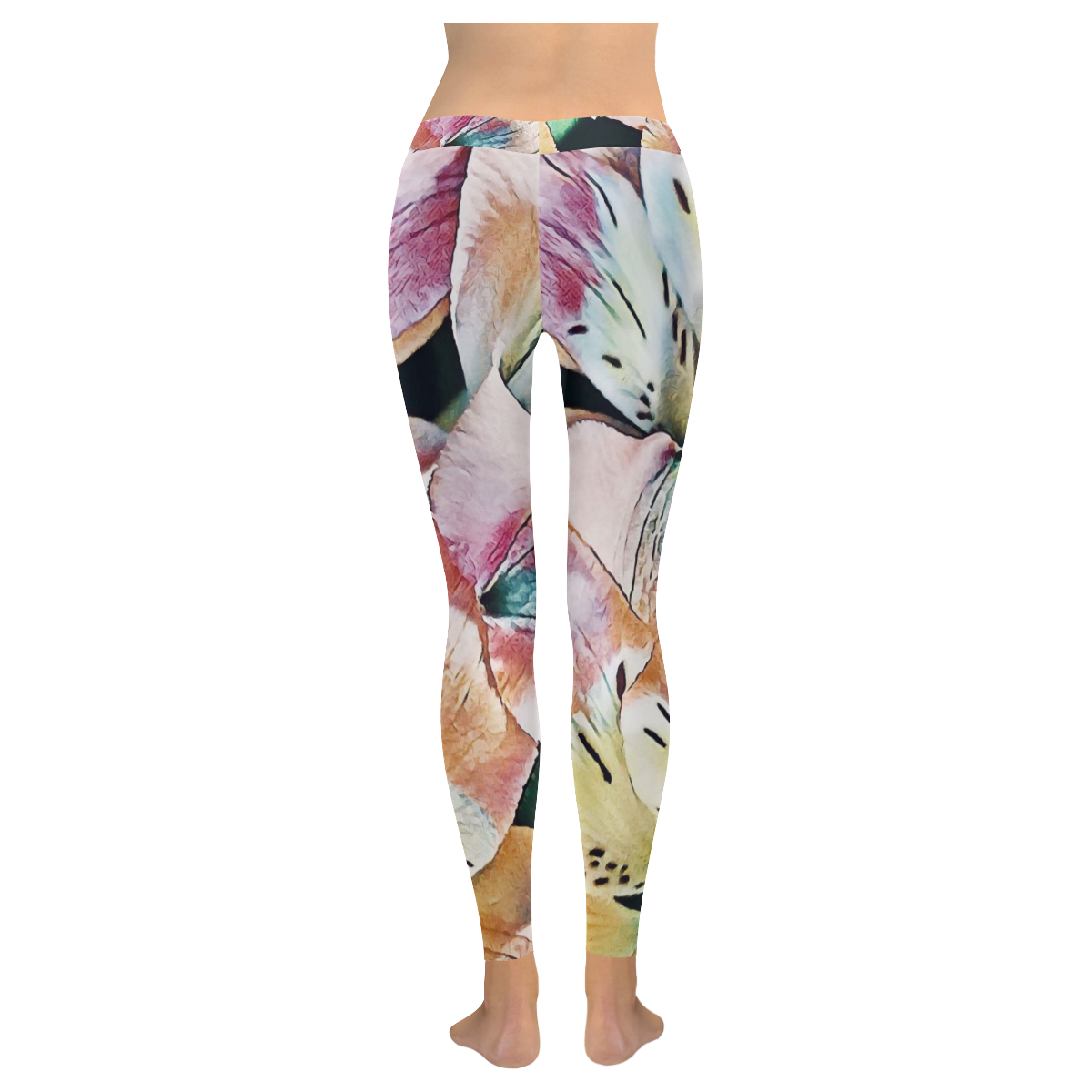 Impression Floral 10192 by JamColors Women's Low Rise Leggings (Invisible Stitch) (Model L05)