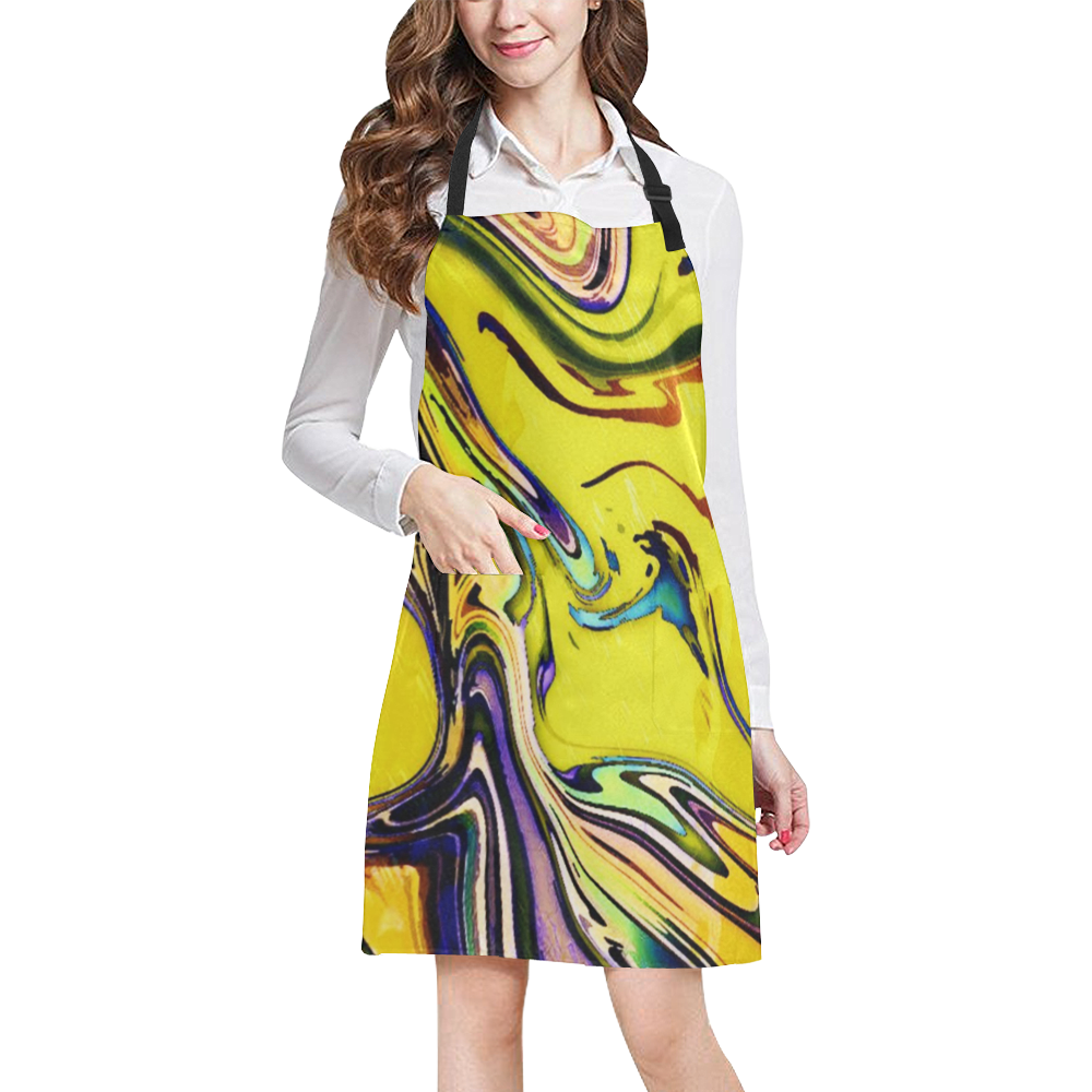 Yellow marble All Over Print Apron