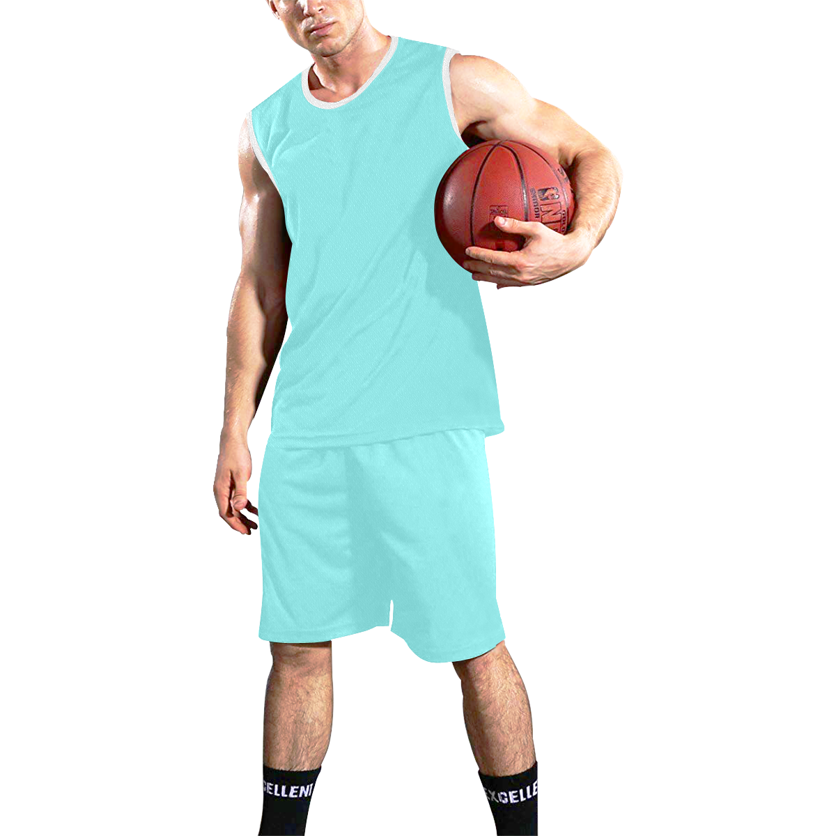 color ice blue All Over Print Basketball Uniform