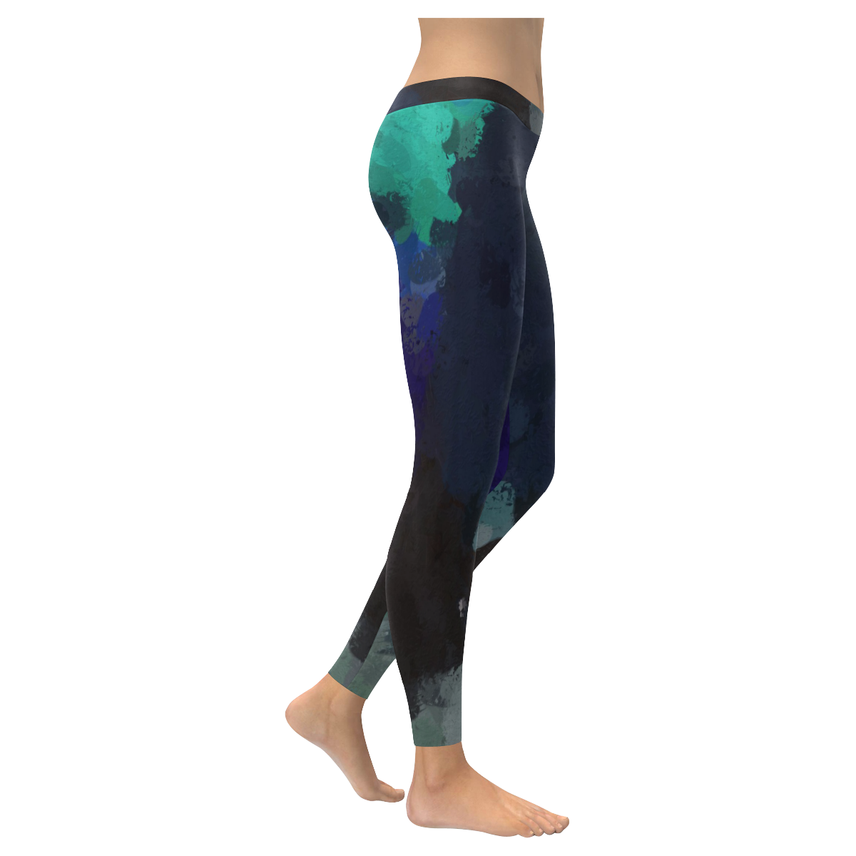 Peacock Abstract Art Women's Low Rise Leggings (Invisible Stitch) (Model L05)