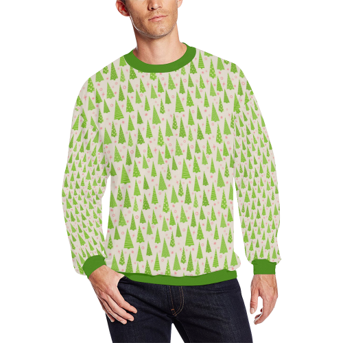 Christmas Trees Forest All Over Print Crewneck Sweatshirt for Men (Model H18)