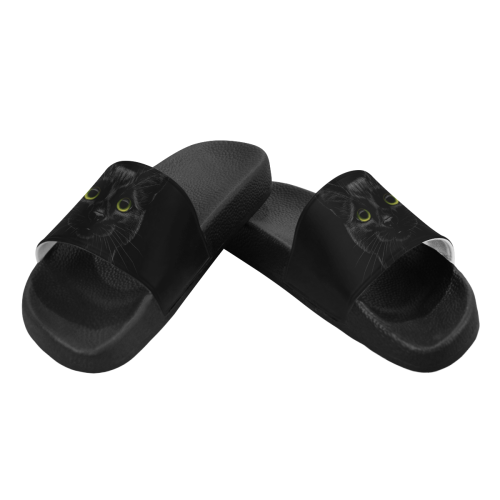 Black Cat Women's Slide Sandals (Model 057)