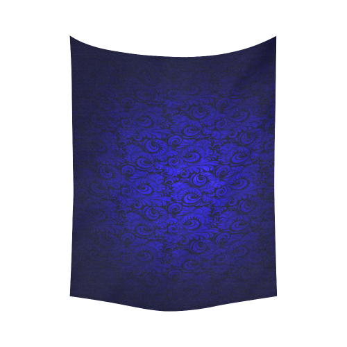 Vintage Gothic Royal Blue Vampire Leaf Print Cotton Linen Wall Tapestry 60"x 80"