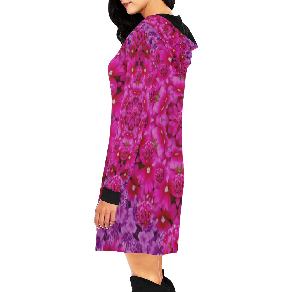 flower suprise to love and enjoy All Over Print Hoodie Mini Dress (Model H27)