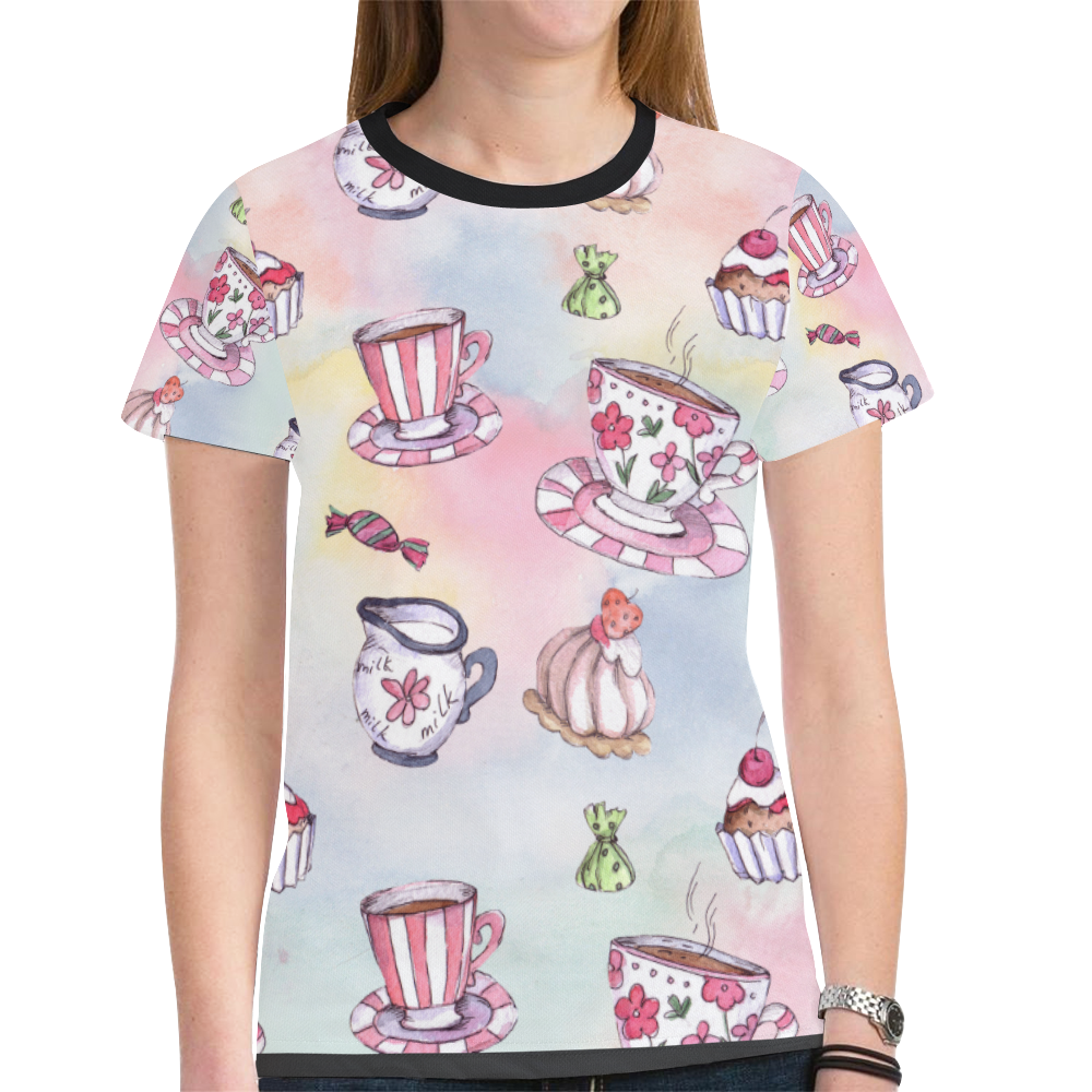 Coffee and sweeets New All Over Print T-shirt for Women (Model T45)