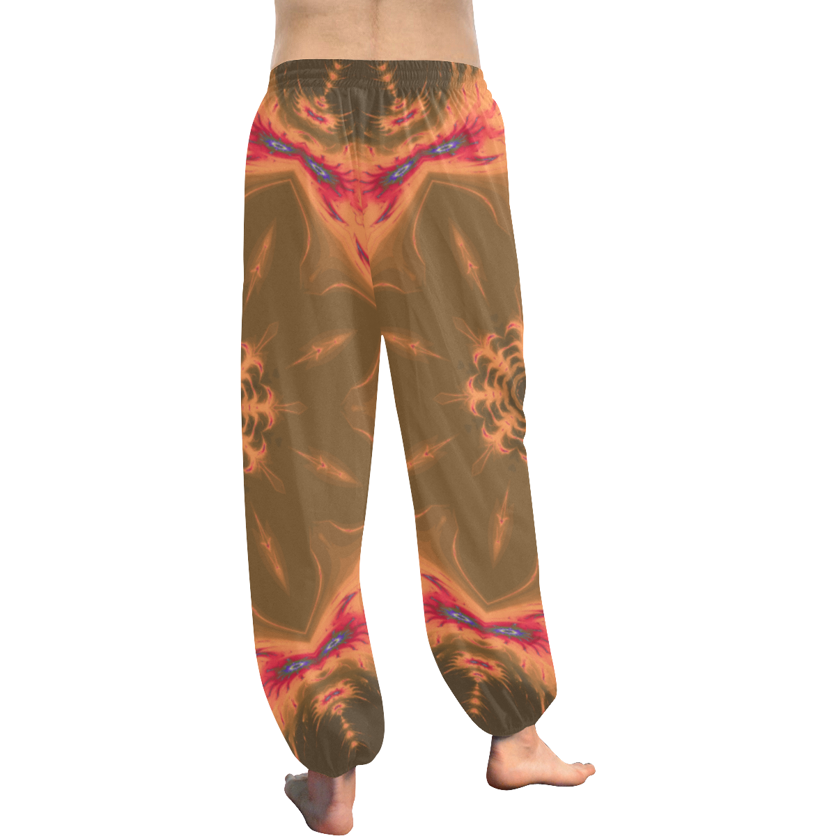 Red-Orange Mandala Women's All Over Print Harem Pants (Model L18)