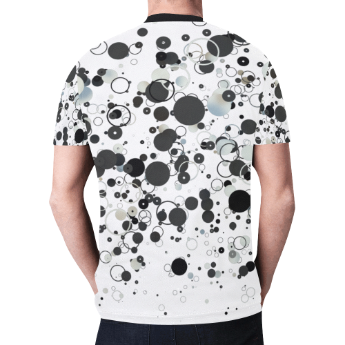3D Circles and Dots (White/Gray/Black) New All Over Print T-shirt for Men (Model T45)