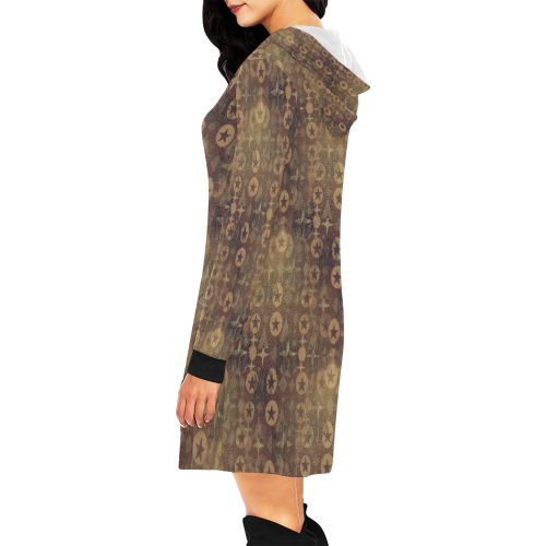 NB Pattern by Nico Bielow All Over Print Hoodie Mini Dress (Model H27)